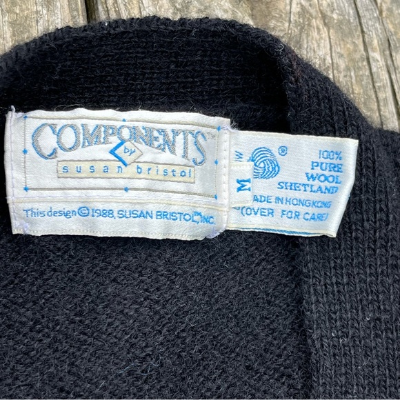 Vintage 80s Winter Sports Wool Intarsia Knit Button Up Sweater Vest Medium - Picture 6 of 6